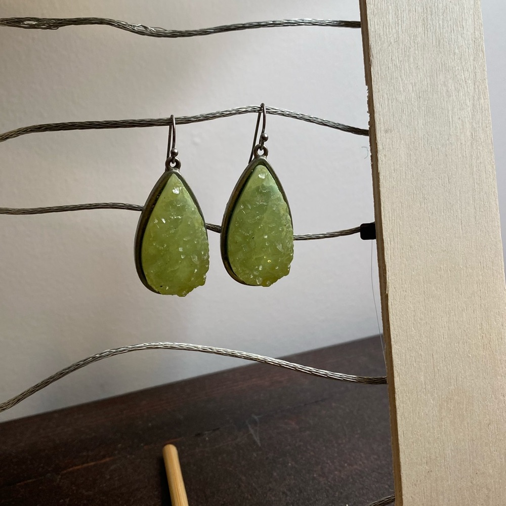 Mint gem earrings